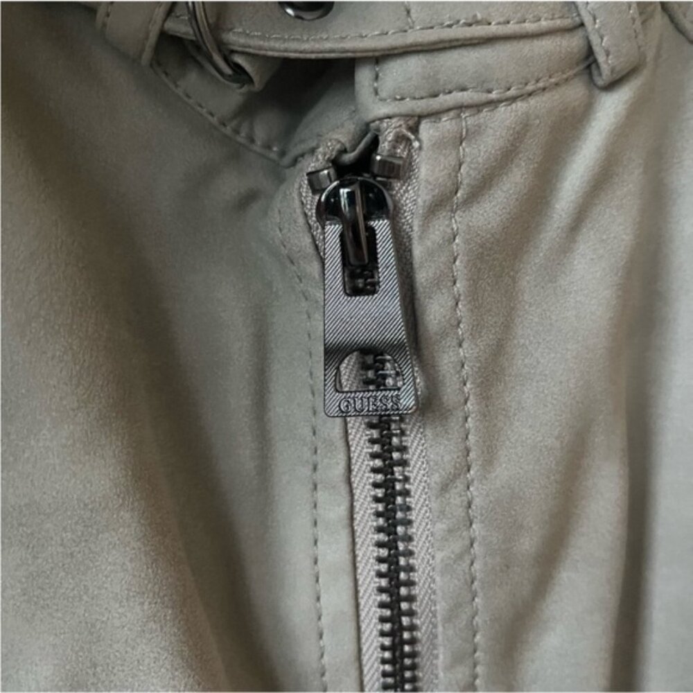 Guess NWT Mens Grey Quilted motorcycle drew suedes Jacket size XS - Picture 5 of 12